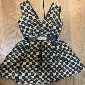 Black and gold cocktail mini dress.